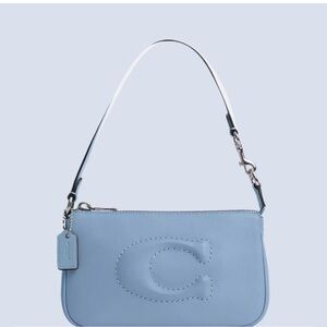 Coach Sky Blue Leather Shoulder Bag